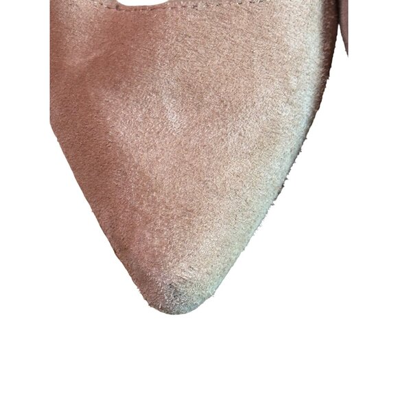 Ann Taylor pointy toe sued tan neutral size 8 1/2M 2 1/2" Heel Padded Footbed - Picture 6 of 8